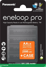 Аккумулятор Panasonic Eneloop Pro AA 2500mAh (BK-3HCDE/4CP+case)