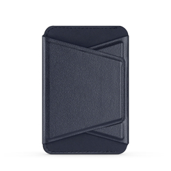Магнитный держатель картхолдер с MagSafe синего цвета от Dux Ducis, серия Mawa Series Magnetic PU Leather