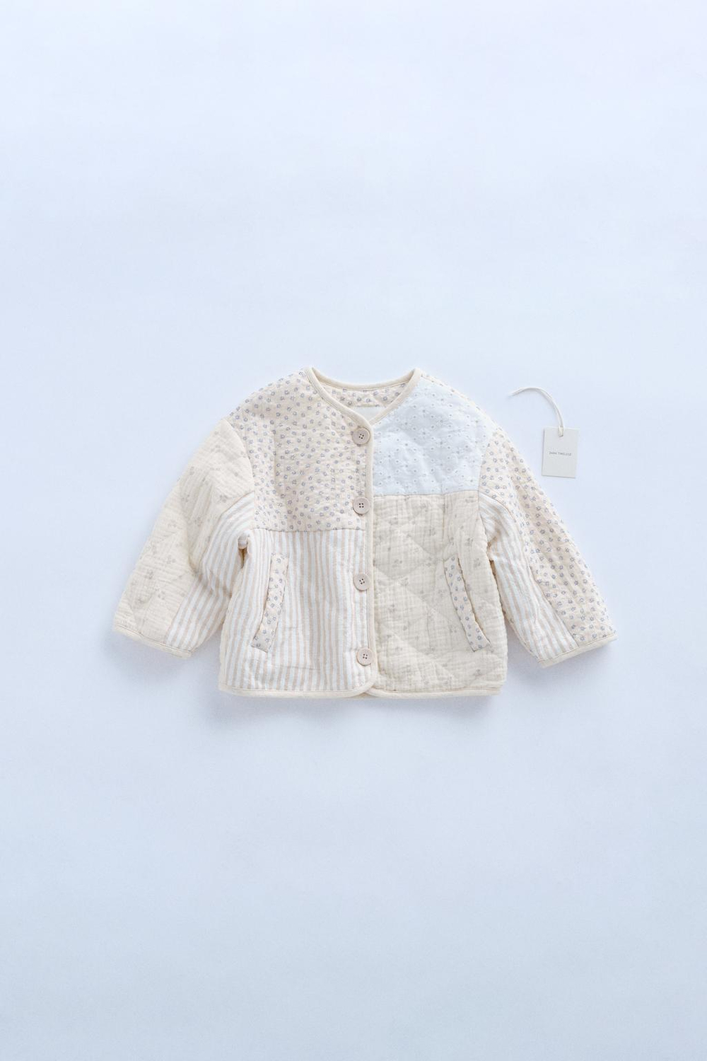 ZARA КУРТКА В СТИЛЕ ПЭЧВОРК — TIMELESZ, ЭКРЮ