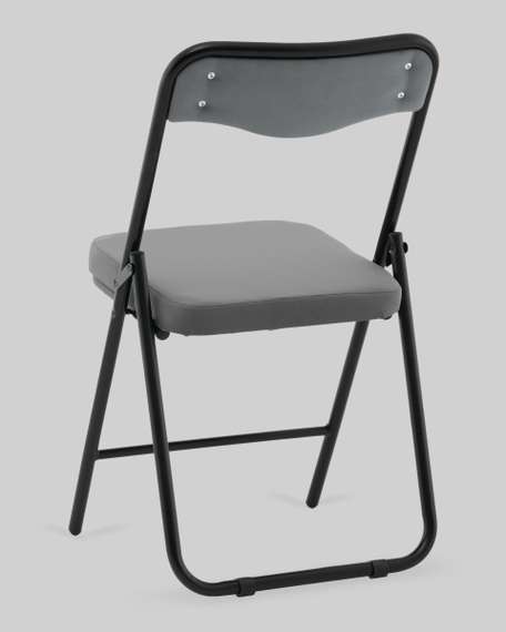 Стул складной Джонни велюр велютто темно-серый каркас черный матовый