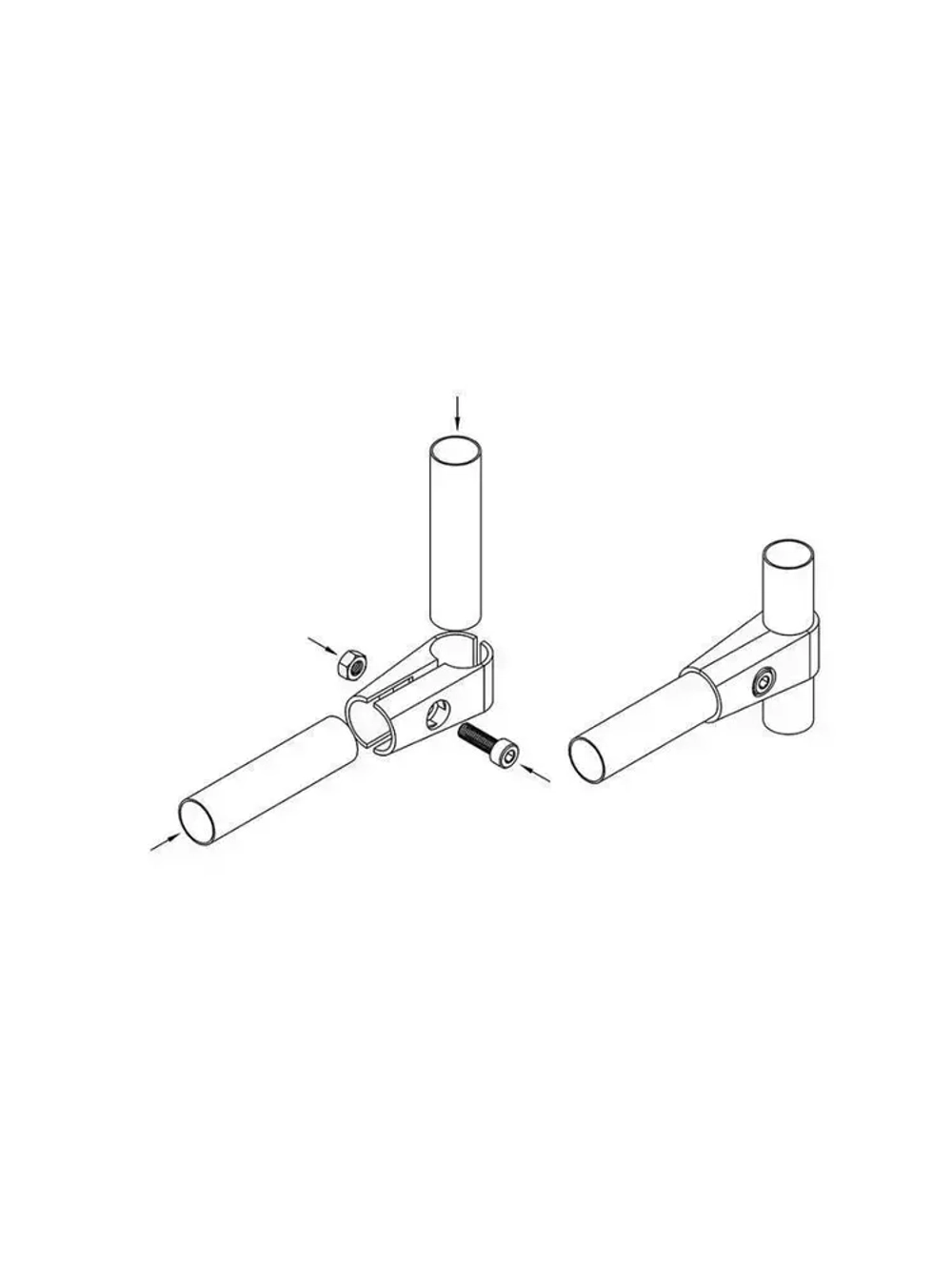 Соединитель двух труб системы Joker 25 мм (UNO-01) - 2 шт