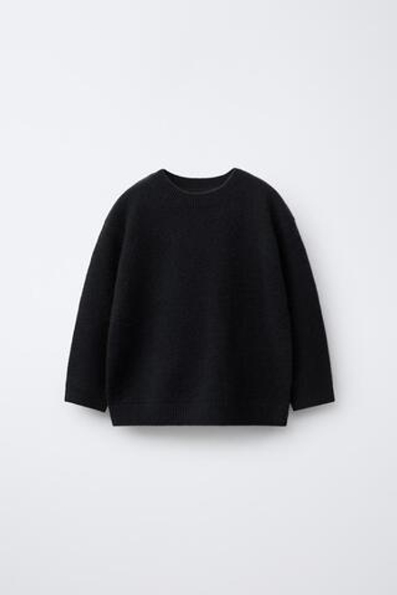 ZARA ТРИКОТАЖНЫЙ СВИТЕР ИЗ 100% КАШЕМИРА, МОРСКОЙ ТЕМНО-СИНИЙ