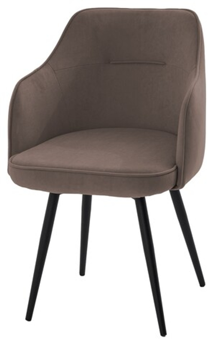 Стул М-City DISAUR Лорис поворотный на поворотный на 360 градусов, B5 Капучино, Велюр, Черный каркас