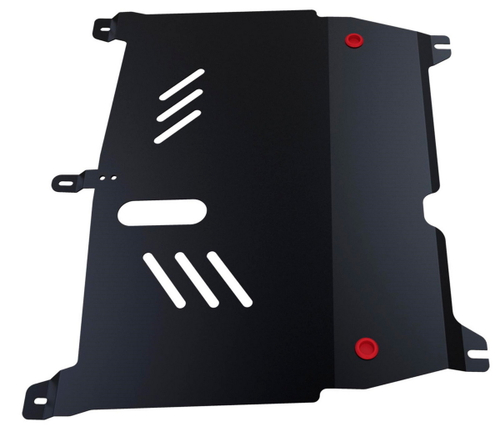 Защита картера и КПП АвтоБроня для Peugeot 107 I рестайлинг (V - все) 2009-2015, сталь 1.8 мм, с крепежом, 111.04302.1