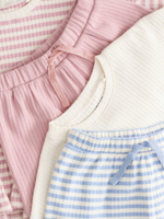 Футболка и шорты в комплекте для девочки Next E65-370, 2 шт., Молочный, Розовый, Голубой