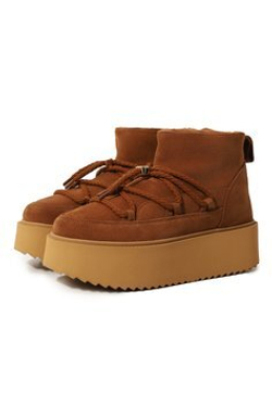 Замшевые полусапоги INUIKII 75204-004 Sneaker Classic Low Platform Brown на меху