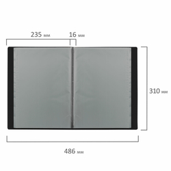 Папка 20 вкладышей BRAUBERG "Office", черная, 0,5 мм, 271324