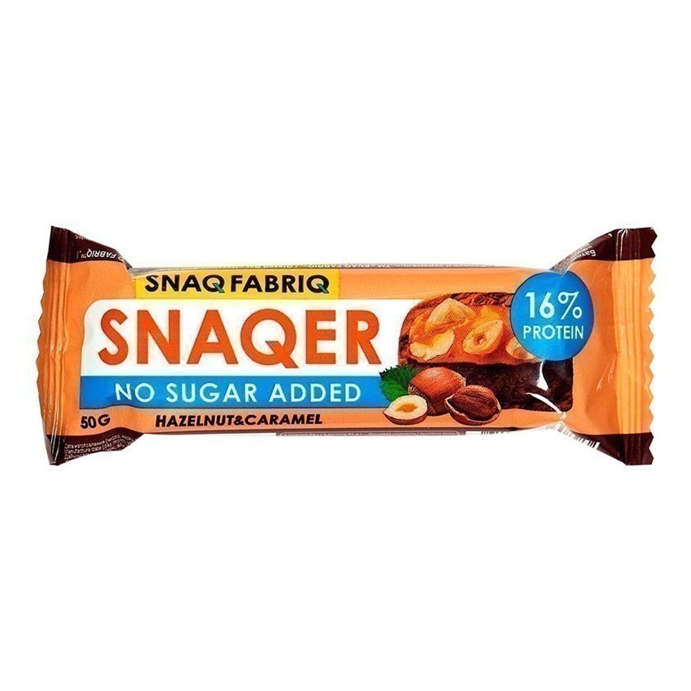 Батончик Snaqer фундук и карамель 50гр