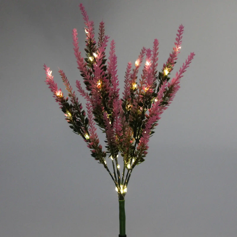 Светильник на солн.батарее (фигура на спице с подсветкой) «Лаванда» 73см, Розовый (свечение тепл.белый)