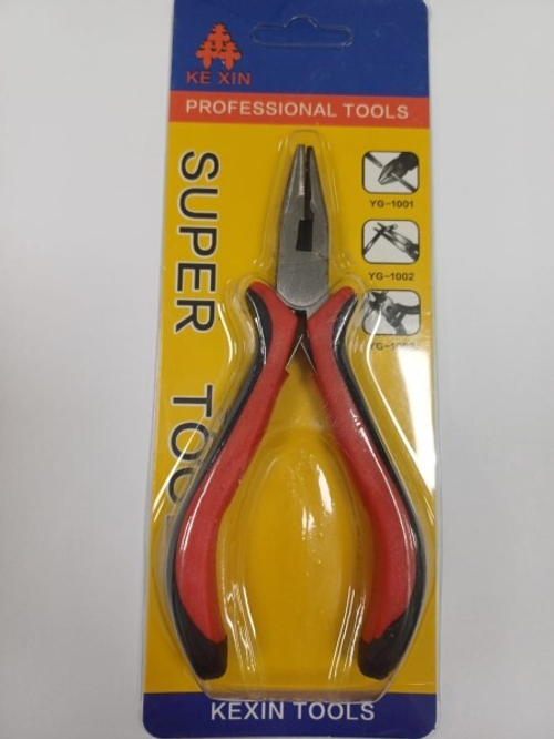 Пассатижи утконосы 125 мм прямые черно-красная ручка (KPR)