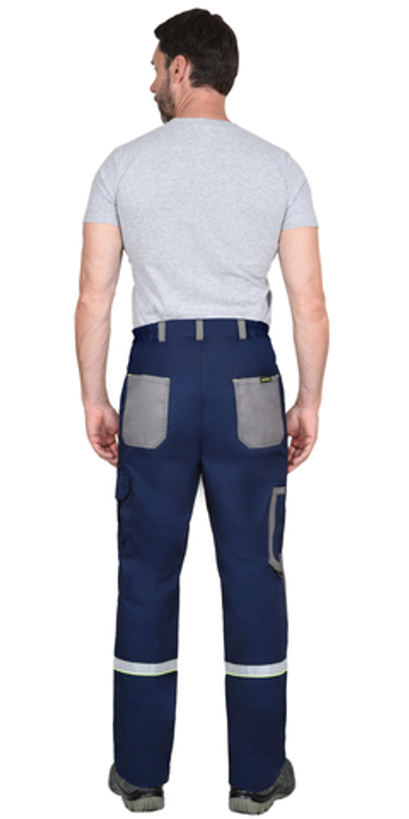 Брюки СИРИУС-СТАН синие со средне-серым и лимонной отделкой