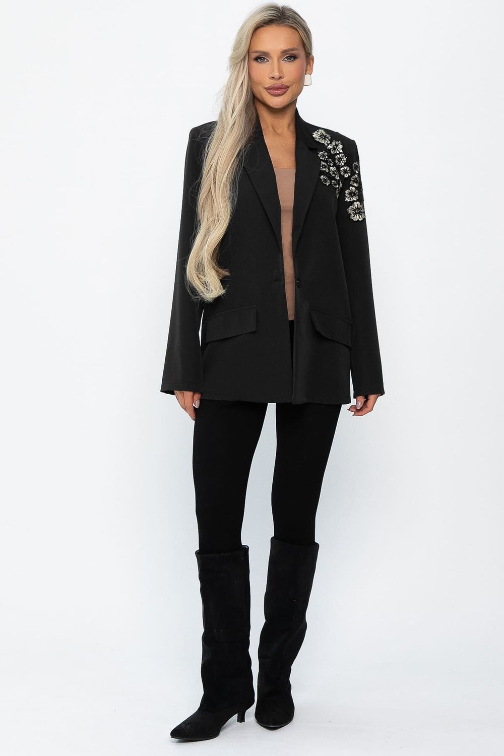 Жакет Цветочное безумие (черный) Б14798-7М LT Collection