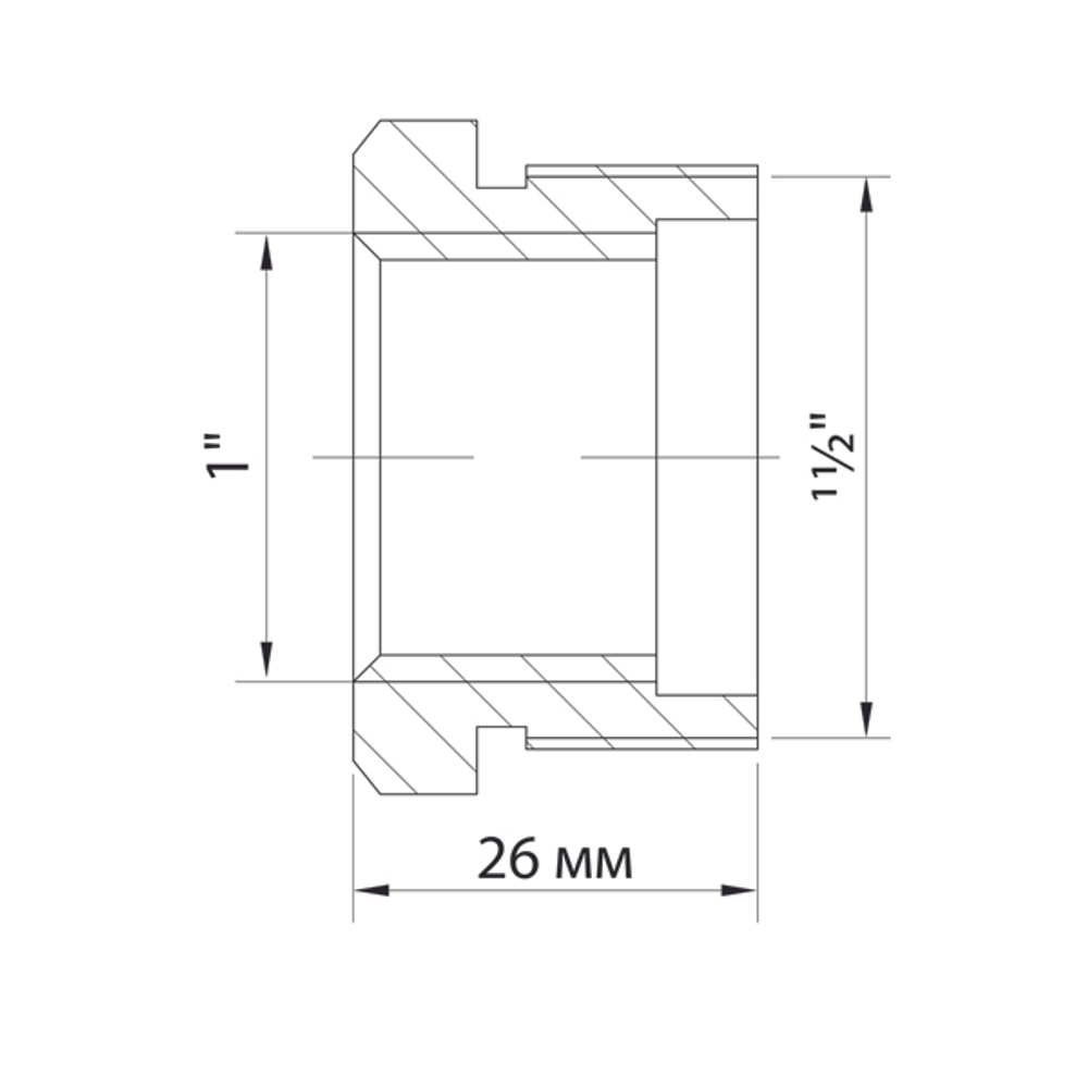 Футорка 1 1/2'' - 1'' нар/вн VRT® никель
