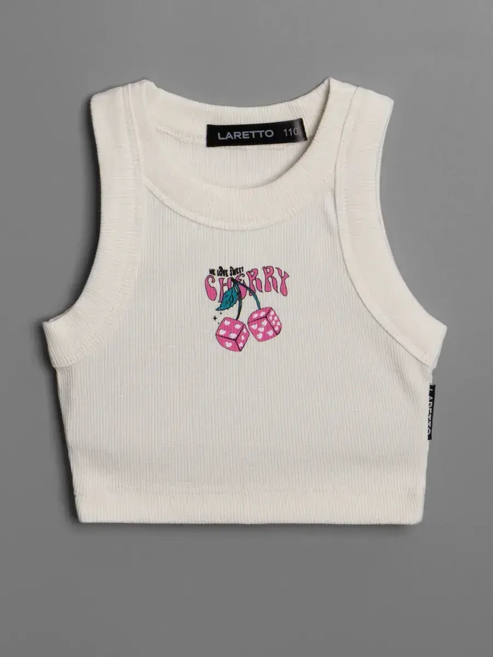 Летний кроп топ трикотажный детский