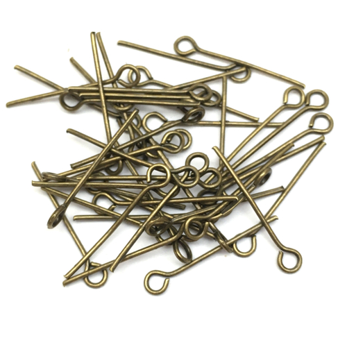 Пины с петелькой 20х0,7 мм (30 шт), под бронзу