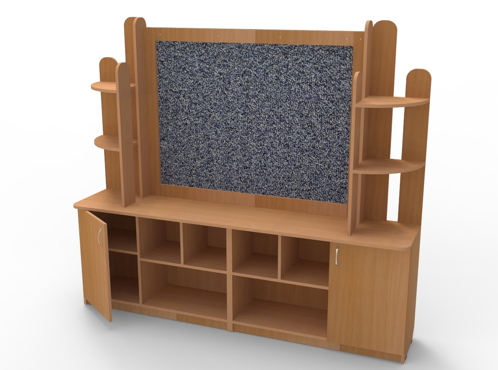 Стеллаж с ковролином для детского сада