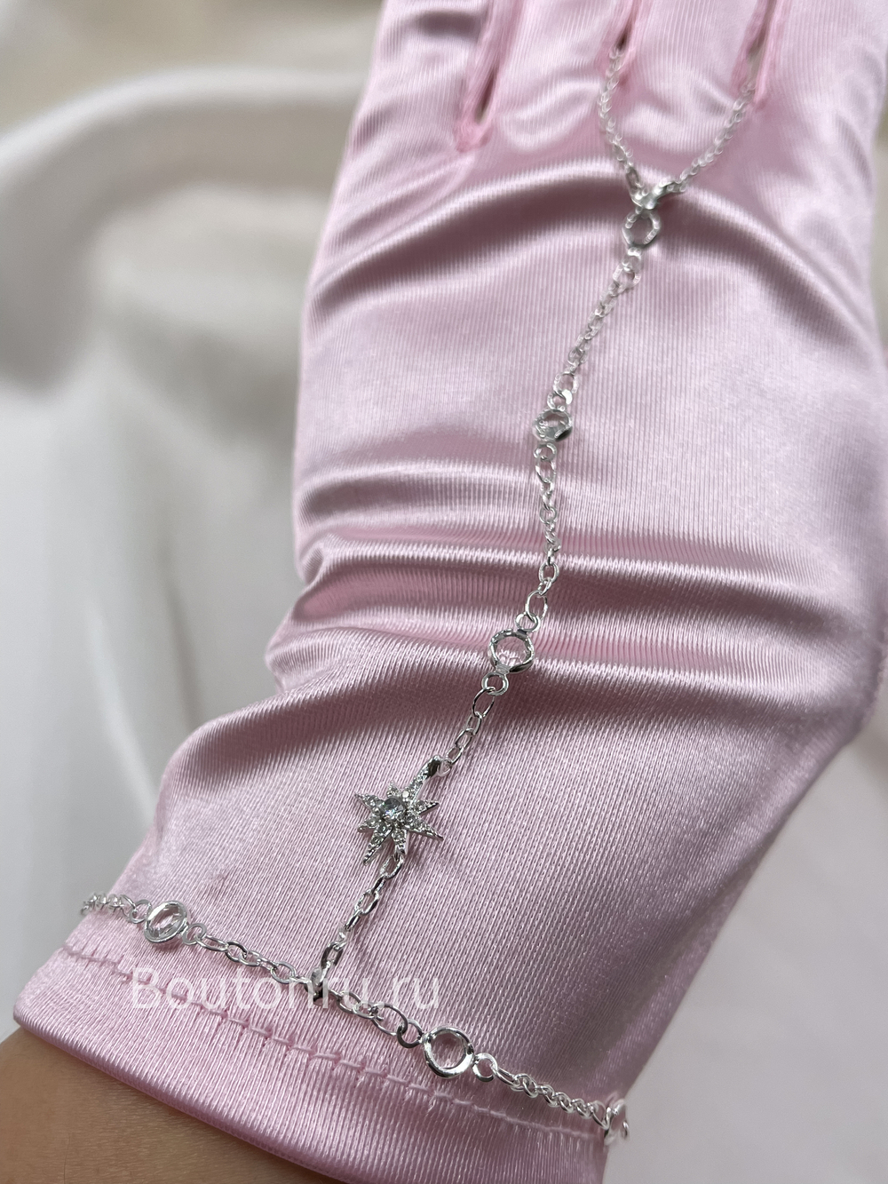 Браслет слейв серебристый со звездой