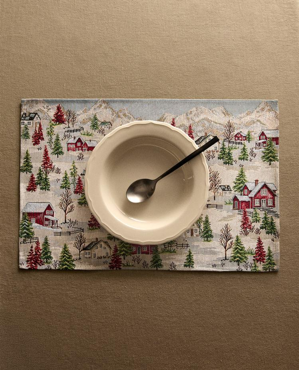 ZARA HOME СЕРВИРОВОЧНАЯ САЛФЕТКА С ТКАНЫМ УЗОРОМ, КРАСНЫЙ