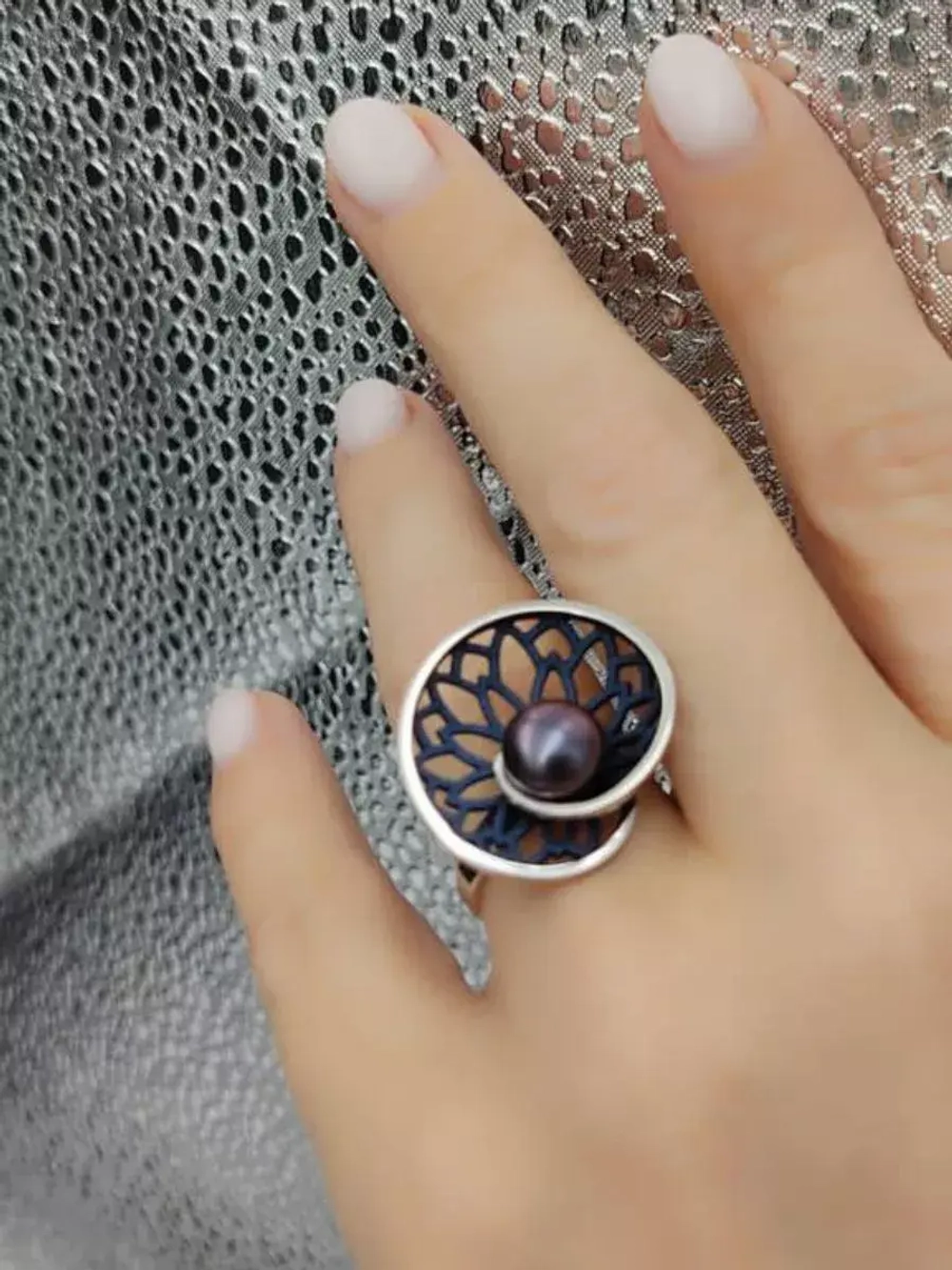 Кольцо серебро 925 жемчуг