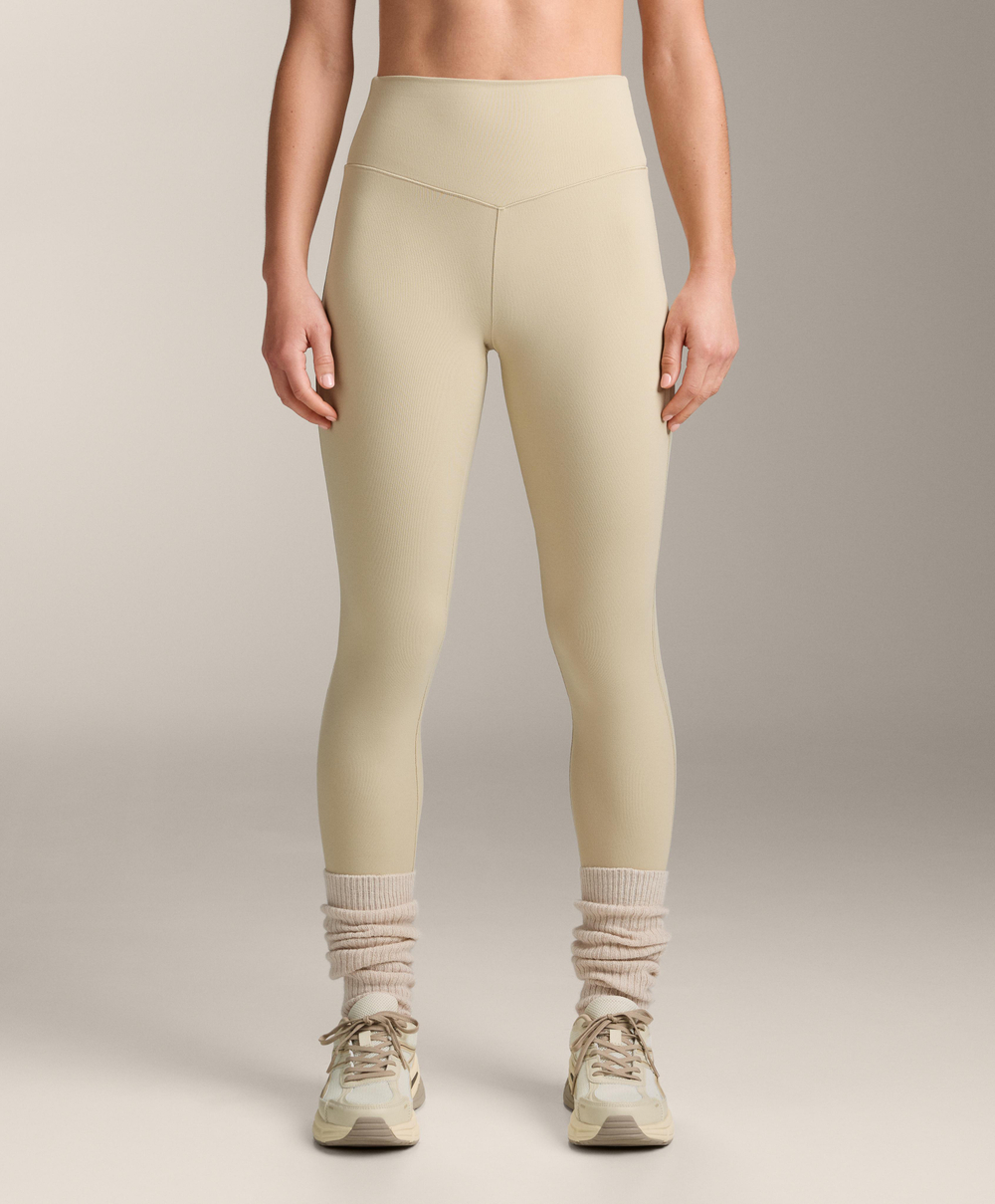 OYSHO Легинсы Evermove с высокой посадкой и длиной до щиколотки, светло-бежевый меланж