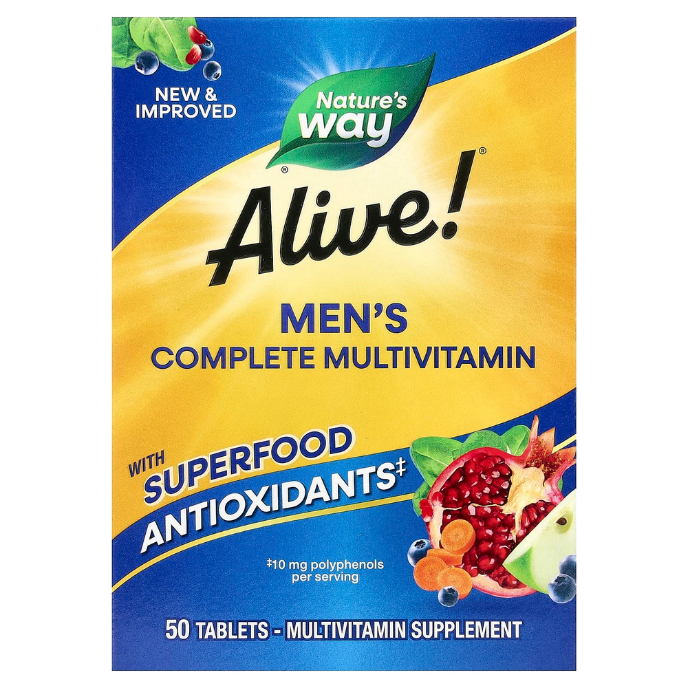 Nature's Way, Alive !, мультивитаминный комплекс для мужчин, 50 таблеток