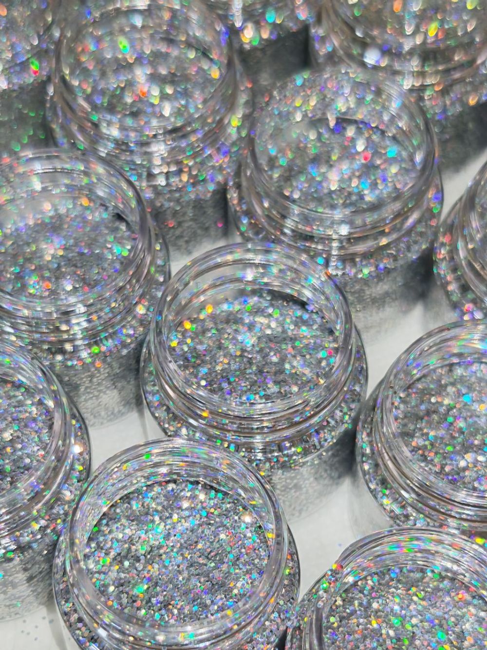 Блёстки Глиттеры 801-06мм - Серебро голографик - универсальные