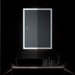 Зеркало-шкаф с подсветкой Эльба flip, 60х80 см (сенсорный выключатель, белый корпус)
