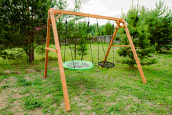 Деревянные качели с качелями гнездо 60 см и качелями гнездо Свиби