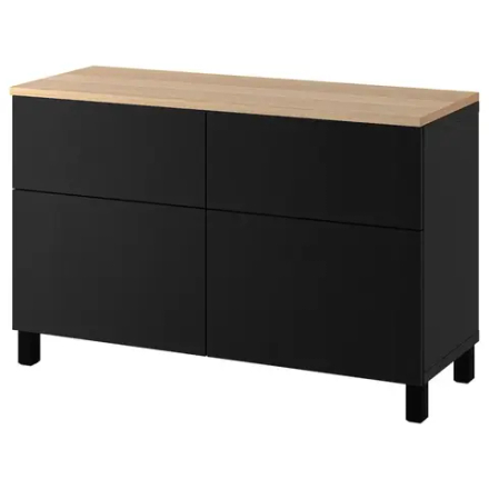 Комбинация для хранения - IKEA BESTÅ/BESTA /БЕСТА/БЕСТО ИКЕА, 120x42x76 см, черный,