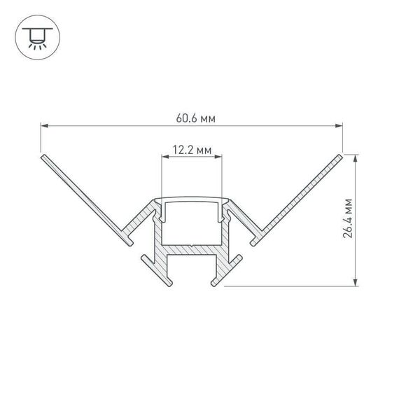 Профиль Arlight ARH-DECORE-S12-INT-2000 ANOD внутренний 023868