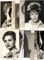 №86 Открытки Артисты и актёры СССР 1960–1970-е г. 25 штук. Чёрно-белые, чистые, без повторов