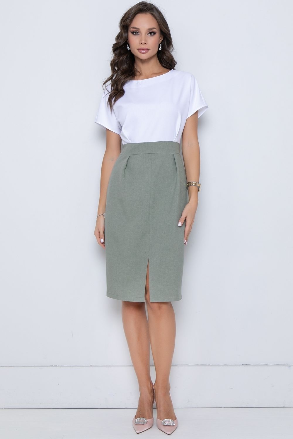 Платье Виктория офис (грин) Diolche