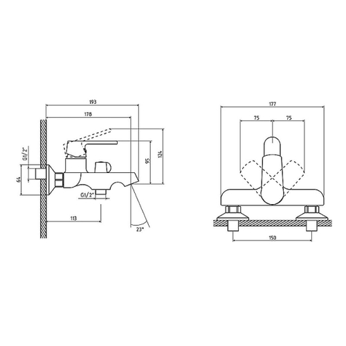 Смеситель для ванны/ душа DALALVEN 83323