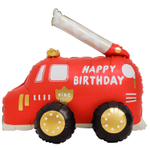 Шар Фольгированный Машина пожарная Happy Birth (Красный)