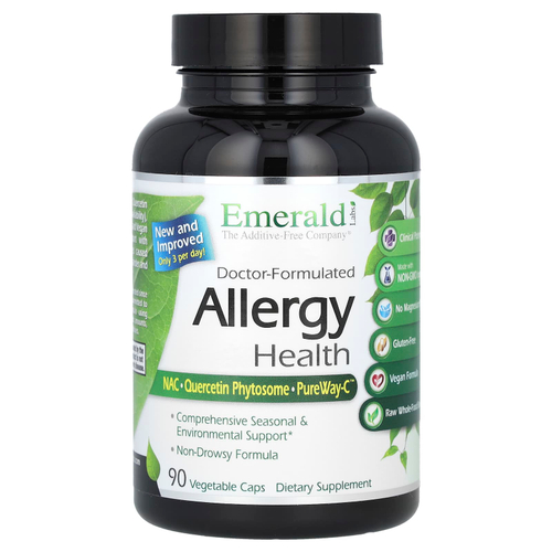Emerald Laboratories, Allergy Health, средство от аллергии, 90 растительных капсул