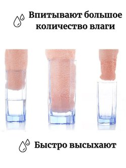 Набор полотенец 2 шт микрофибра:70*140 см+35*75 см Голубое (Т50-189)