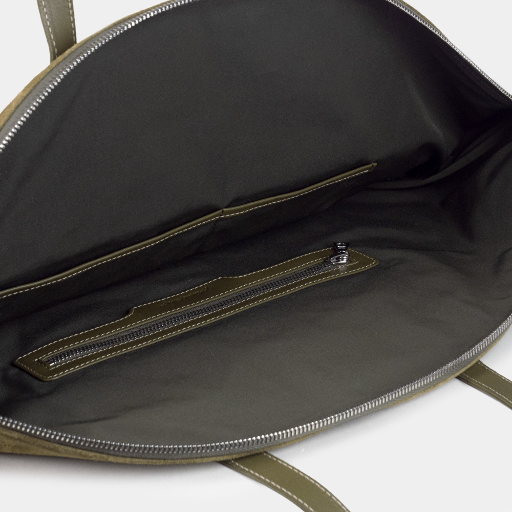 Сумка Giselle из замши и кожи теленка, цвета оливы