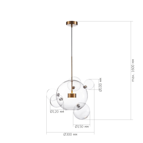 SL1133.213.01 Светильник подвесной ST-Luce Латунь/Прозрачный LED 1*14W 3000K BOPONE