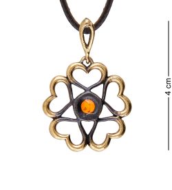 AM-3634 Подвеска «Траектория Венеры» (латунь, янтарь)