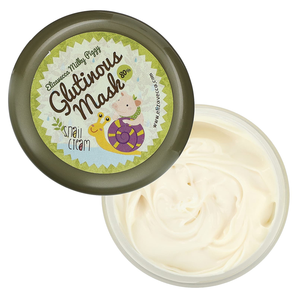 Elizavecca, Glutinous 80% Mask Snail Cream, 100 г