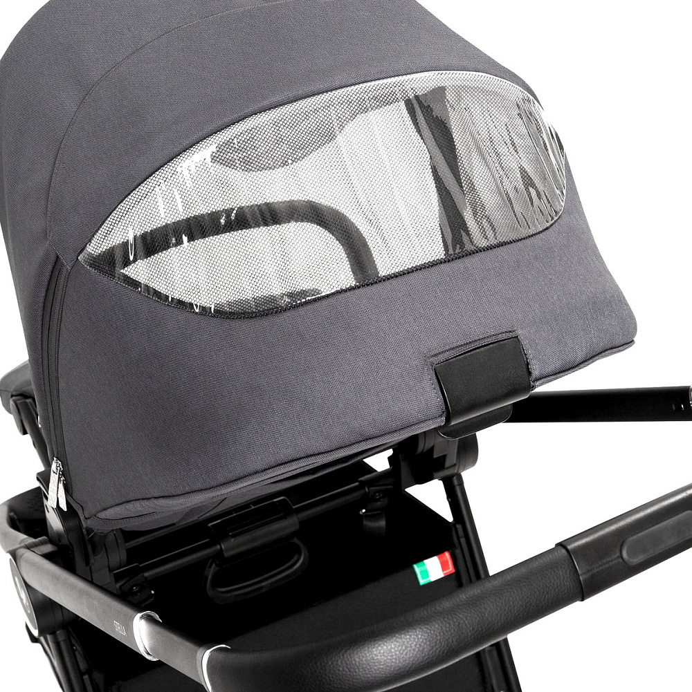 Коляска 4 в 1 Sweet Baby Stella + автокресло Elegante Plus с базой i-Size ISOFIX DK780 Dark Grey