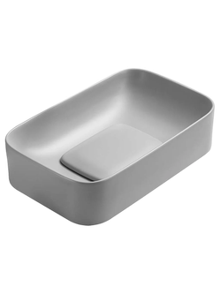 Раковина накладная (матовая серая) WeltWasser WW ELBACH 78575-50 MT-GR 505x380x150