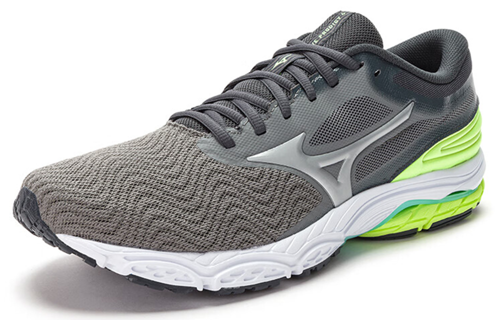 Mizuno comfortable trend fabric shock absorption, non-slip, wear-resistant, breathable, low-cut casual running shoes men's gray-green