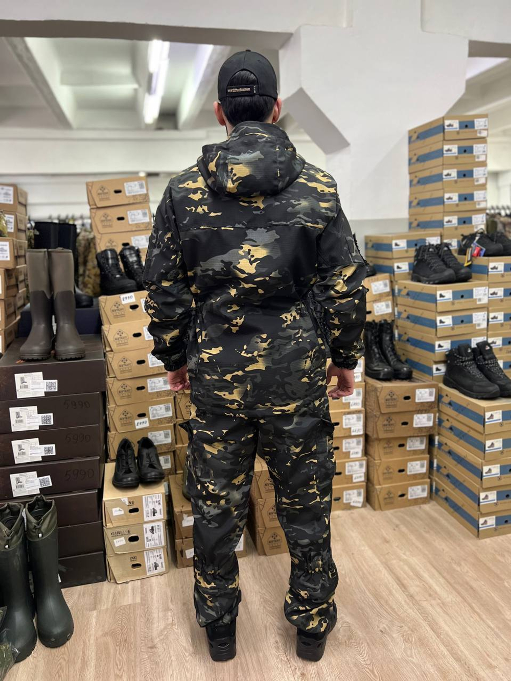 Костюм Горка 6 флис лайт / осень-зима / чёрный мультикам 1