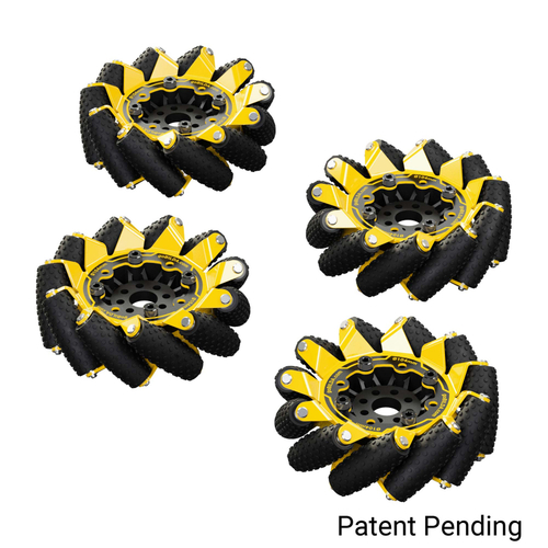 GripForce Mecanum Wheel Set (104mm, 40A Durometer Rollers)