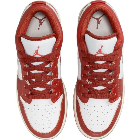 Иордания Air Jordan 1 Детские баскетбольные площадки Низкие Белые и Красные Юнисекс