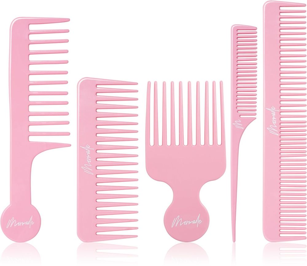 Mermade Tail comb + Wave comb for wavy and curly hair + Afro comb for curly hair + Detangle comb for easy combing The Comb Kit