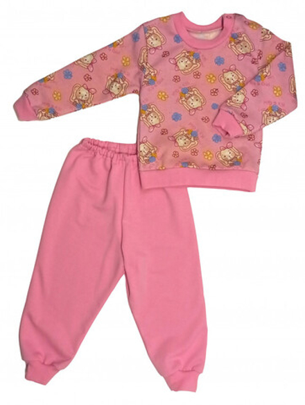 Костюм ясельный 0208/47 ( зайки на розовом)