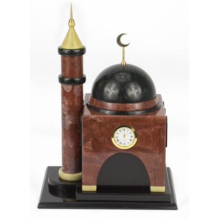 Часы "Мечеть" средняя лемезит долерит 250х190х350 мм 8600 гр. R117892
