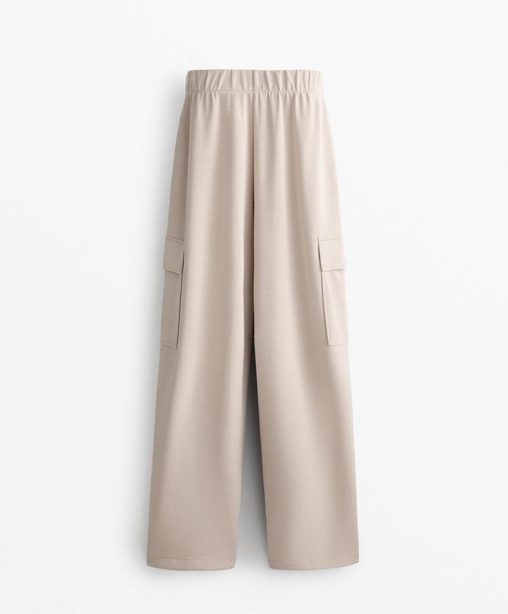 OYSHO Брюки свободного кроя из ткани с модалом, светлый хаки